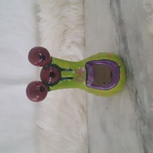 3/$15 Ceramic Three Eyed Monster Figurine Halloween